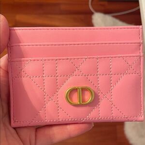 CD Quilted Card Holder with Gold Logo